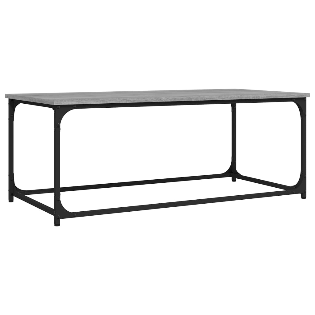 Table basse Sonoma gris 102x50x40 cm Bois d’ingénierie et fer - Tables basses