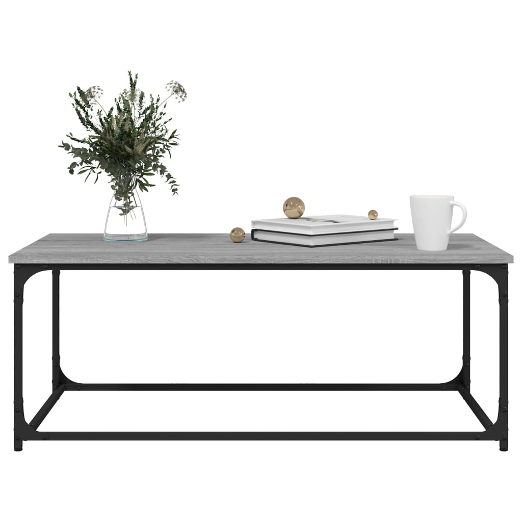 Table basse Sonoma gris 102x50x40 cm Bois d’ingénierie et fer - Tables basses