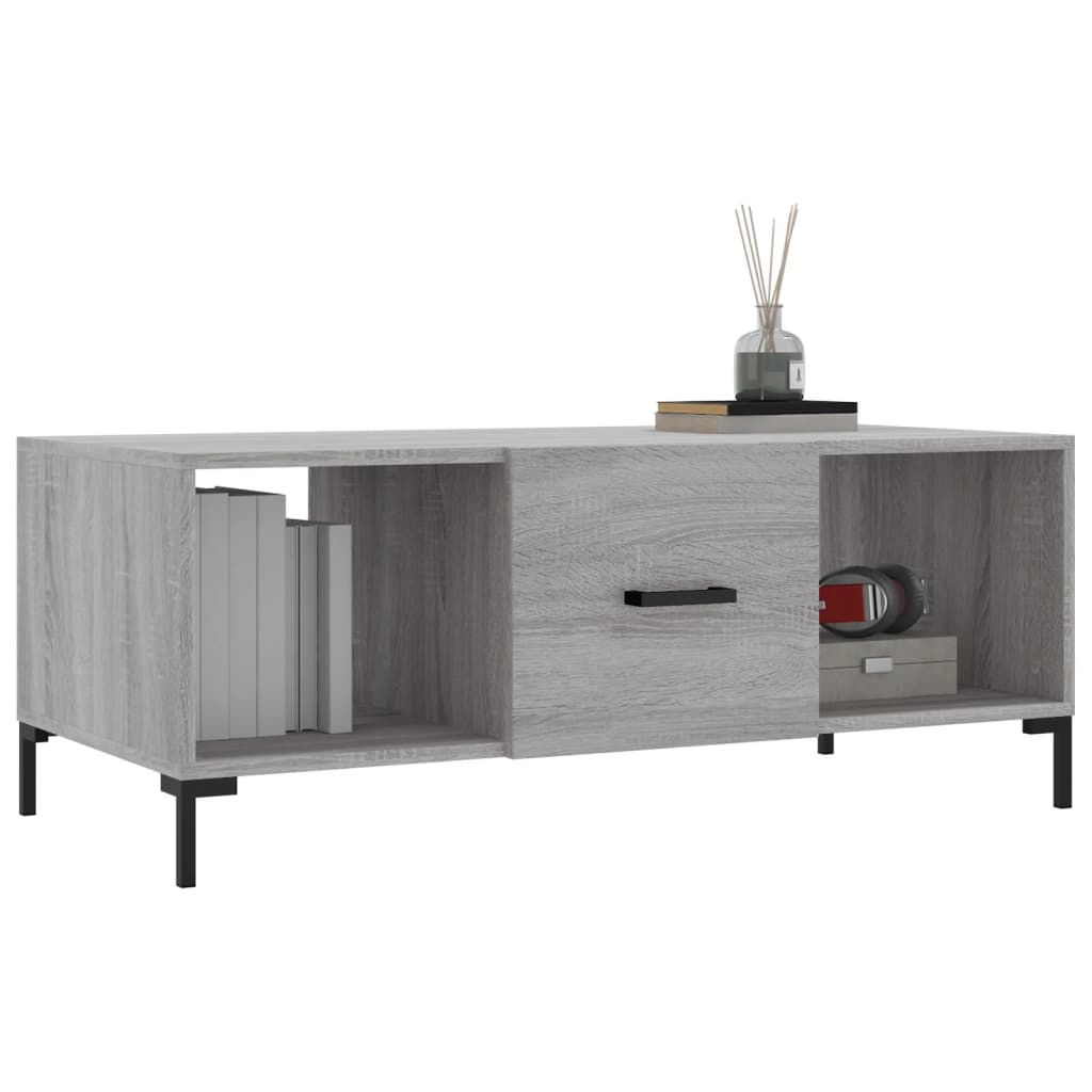 Table basse sonoma gris 102x50x40 cm bois d’ingénierie - Tables basses