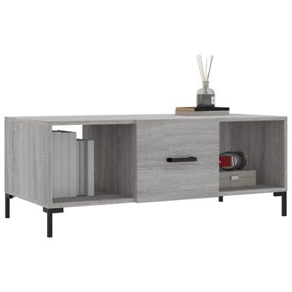 Table basse sonoma gris 102x50x40 cm bois d’ingénierie - Tables basses