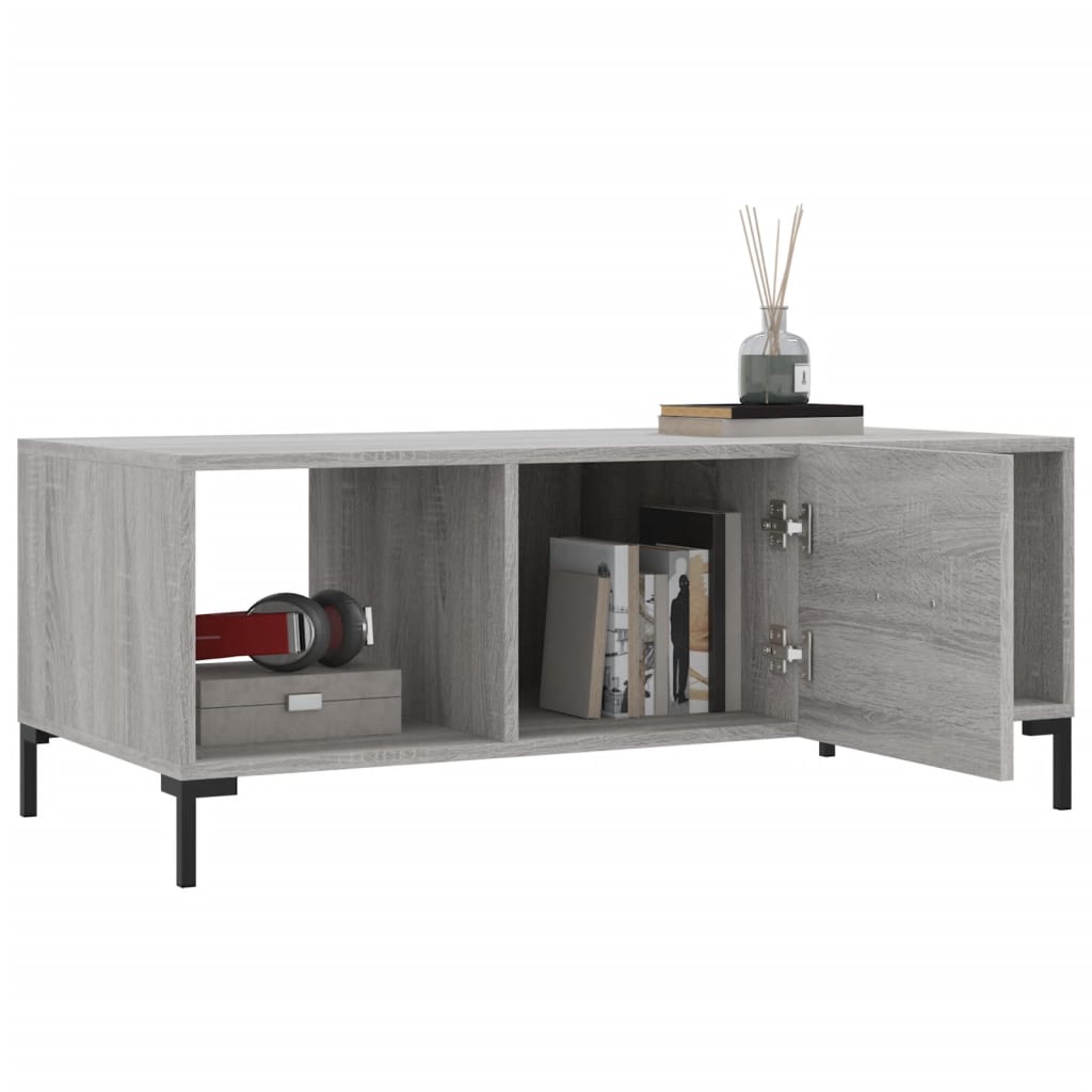 Table basse sonoma gris 102x50x40 cm bois d’ingénierie - Tables basses
