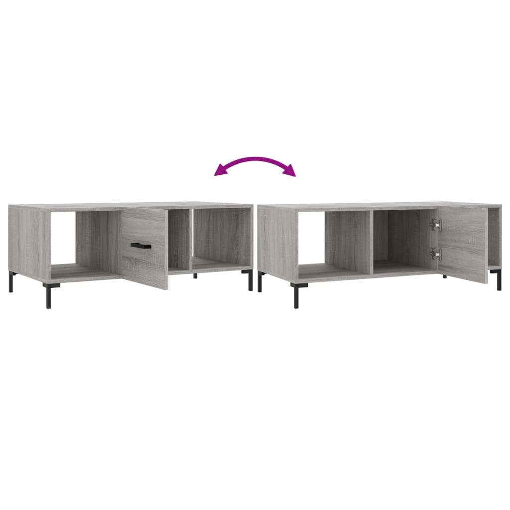 Table basse sonoma gris 102x50x40 cm bois d’ingénierie - Tables basses