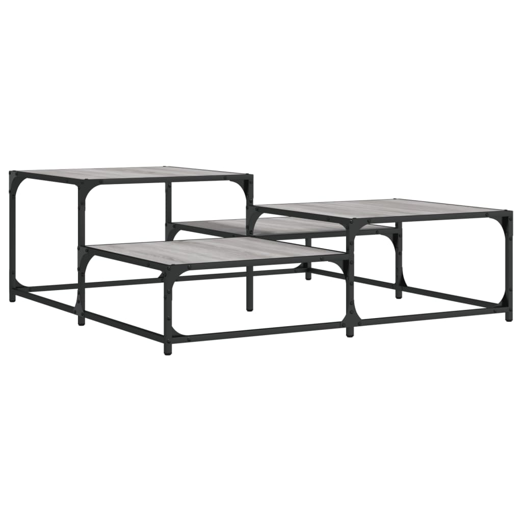 Table basse sonoma gris 107x107x40 cm bois d’ingénierie - Tables basses