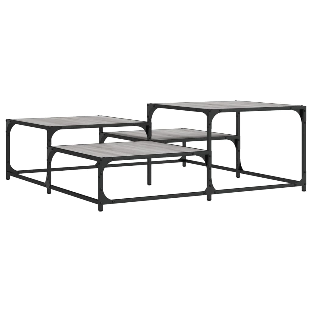 Table basse sonoma gris 107x107x40 cm bois d’ingénierie - Tables basses