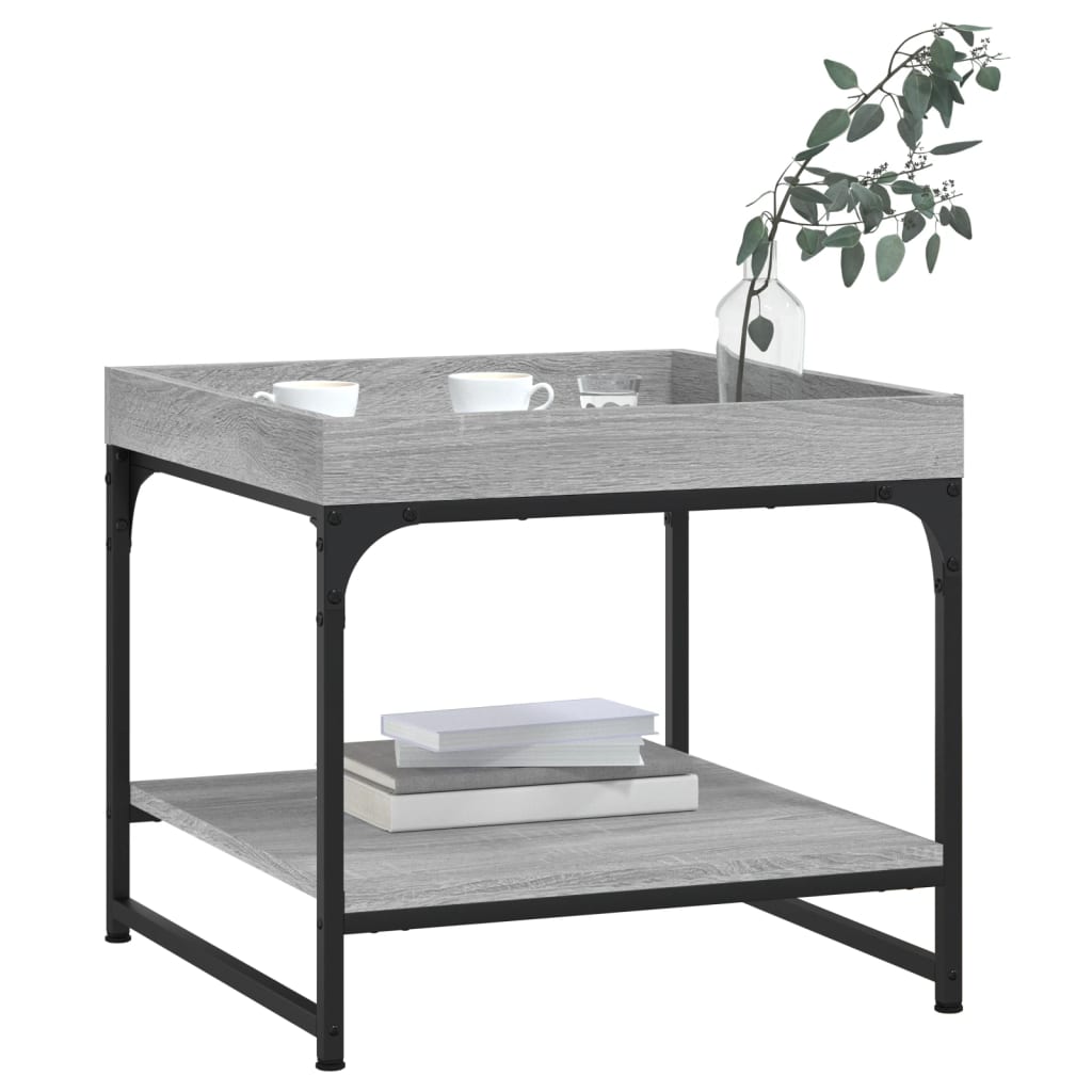 Table basse sonoma gris 49,5x49,5x45 cm bois d’ingénierie - Tables basses