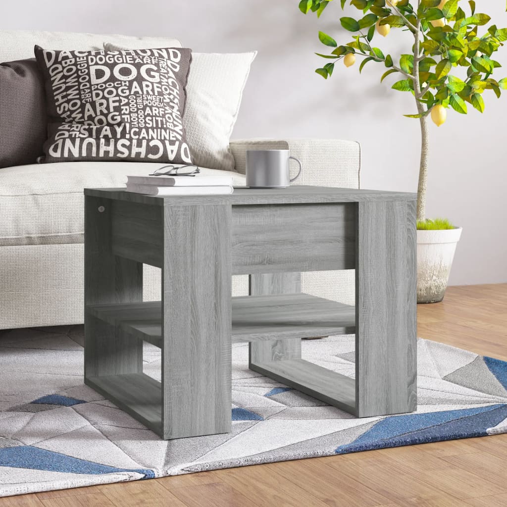 Table basse sonoma gris 55,5x55x45 cm bois d’ingénierie - Tables basses