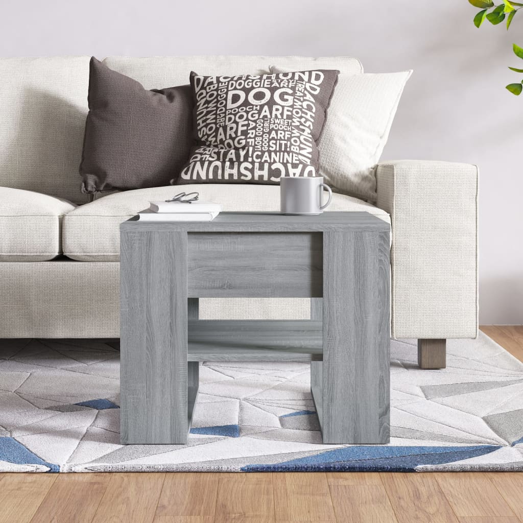 Table basse sonoma gris 55,5x55x45 cm bois d’ingénierie - Tables basses