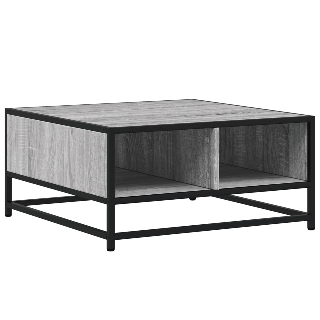 Table basse sonoma gris 60,5x60,5x30 cm bois d’ingénierie/métal - Tables basses