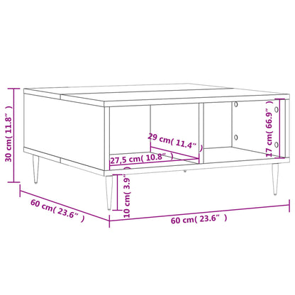 Table basse sonoma gris 60x60x30 cm bois d’ingénierie - Tables basses
