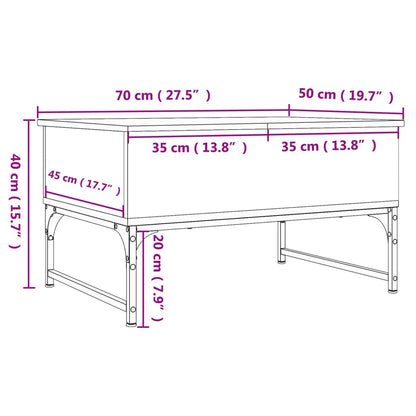 Table basse sonoma gris 70x50x40 cm bois d’ingénierie et métal - Tables basses