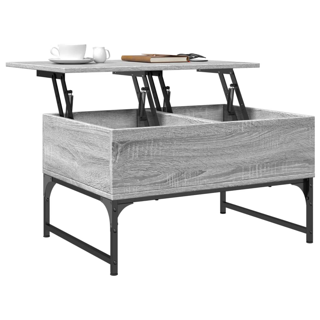 Table basse sonoma gris 70x50x40 cm bois d’ingénierie et métal - Tables basses