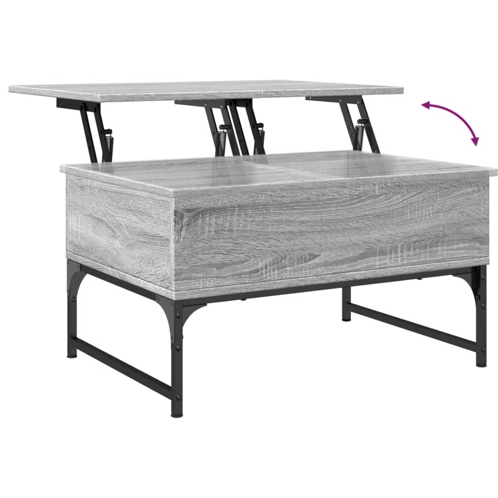 Table basse sonoma gris 70x50x40 cm bois d’ingénierie et métal - Tables basses