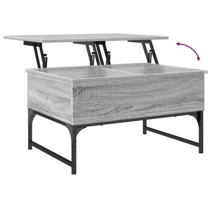 Table basse sonoma gris 70x50x40 cm bois d’ingénierie et métal - Tables basses