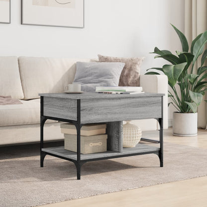 Table basse sonoma gris 70x50x50 cm bois d’ingénierie et métal - Tables basses