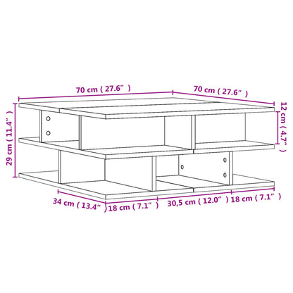 Table basse sonoma gris 70x70x29 cm bois d’ingénierie - Tables basses