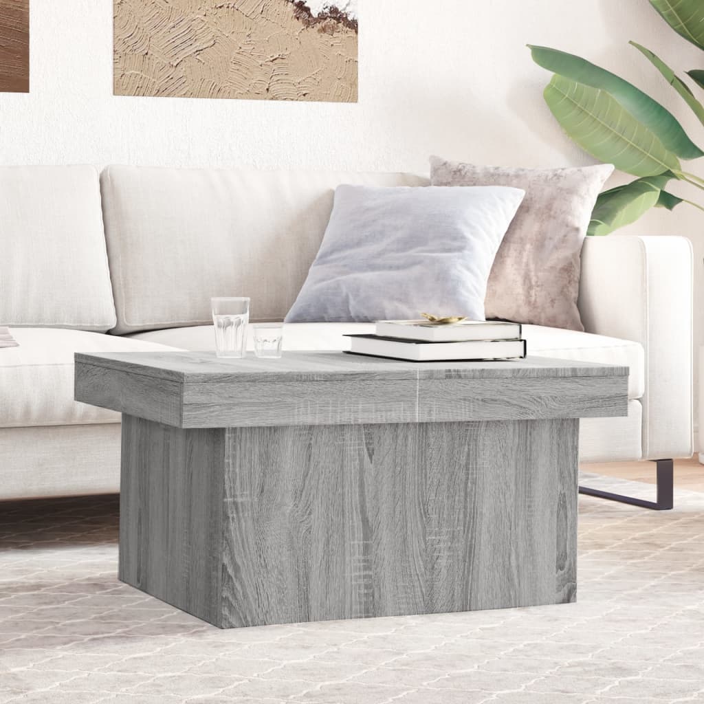Table basse sonoma gris 80x55x40 cm bois d’ingénierie - Tables basses