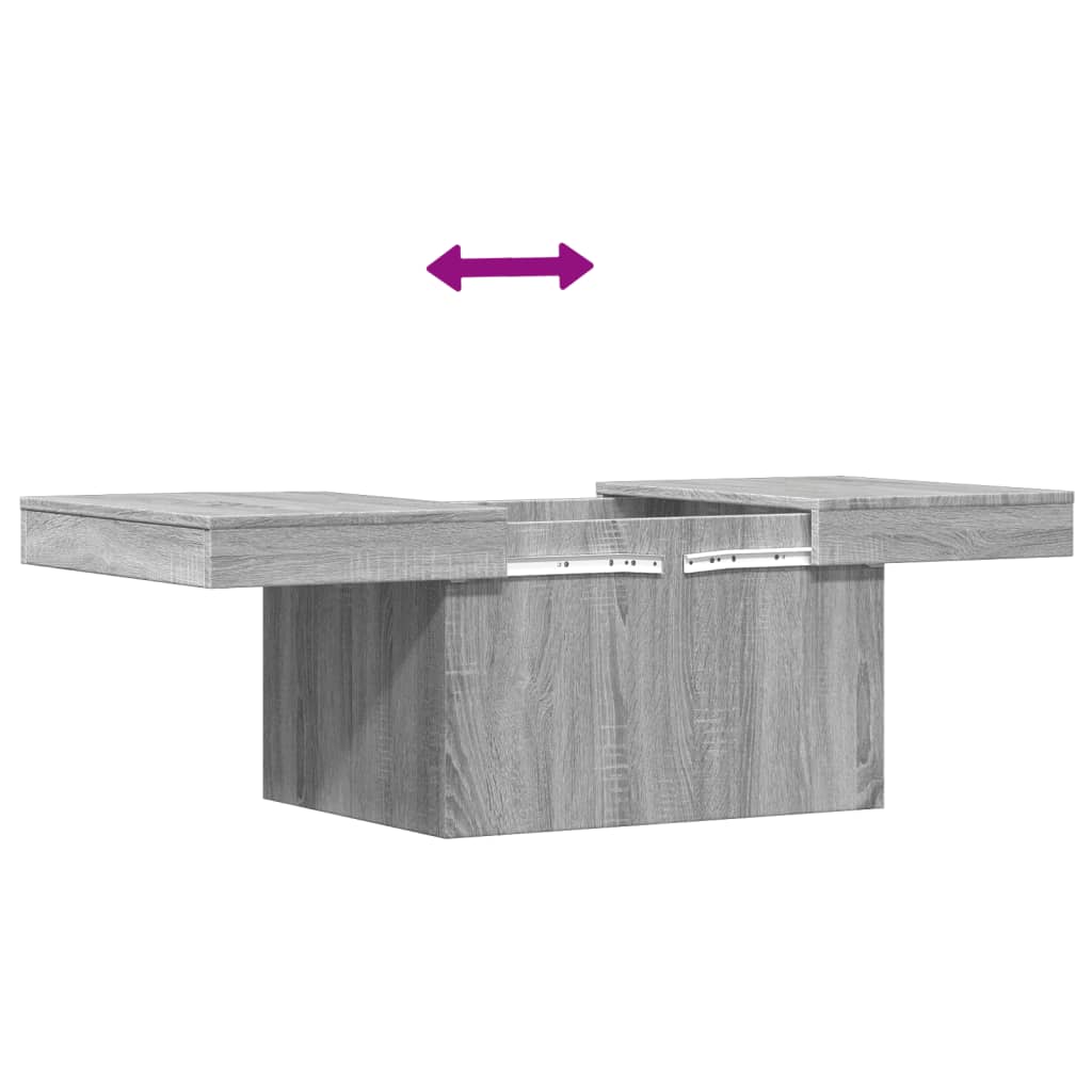 Table basse sonoma gris 80x55x40 cm bois d’ingénierie - Tables basses
