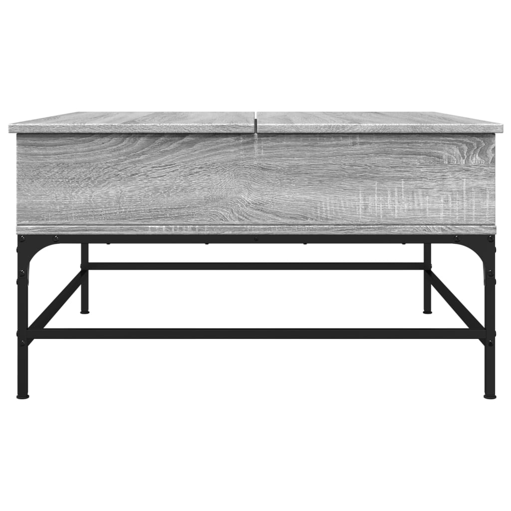 Table basse sonoma gris 80x80x45 cm bois d’ingénierie et métal - Tables basses