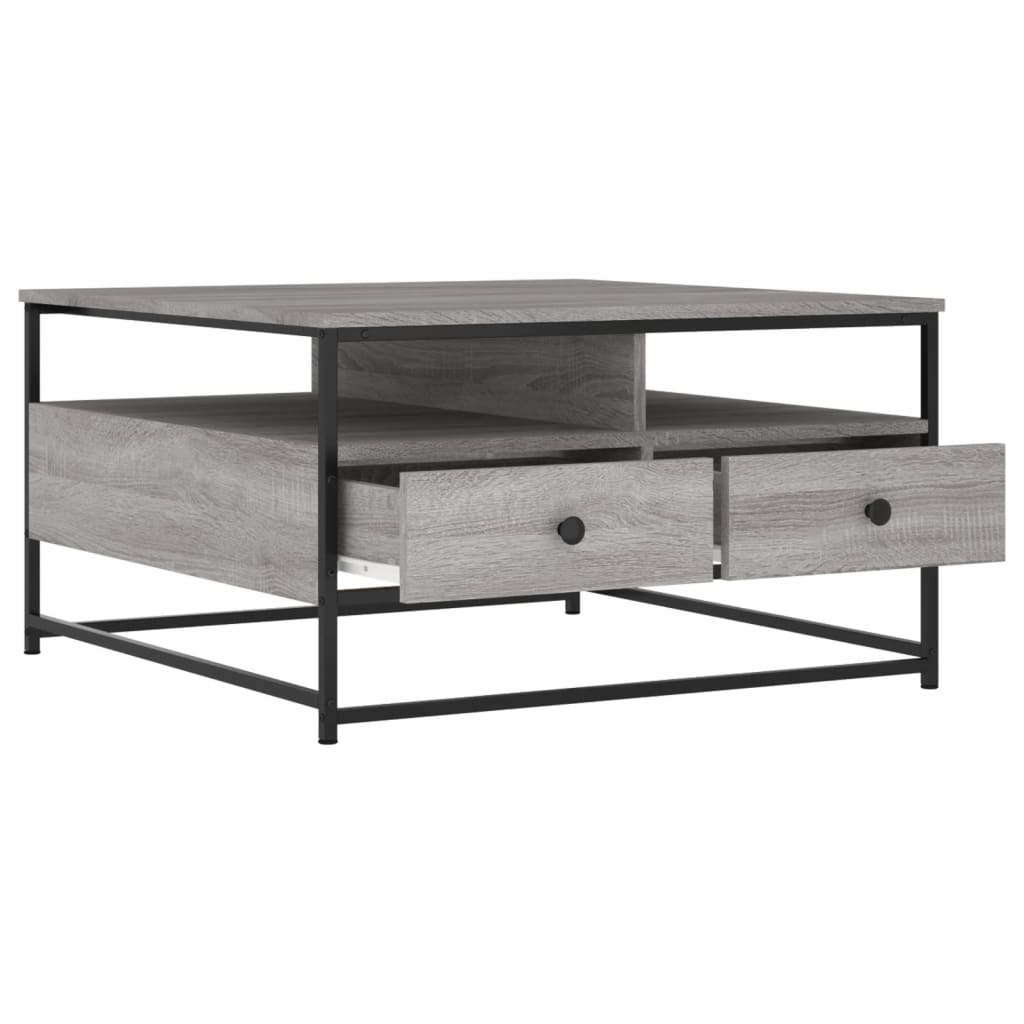 Table basse sonoma gris 80x80x45 cm bois d’ingénierie - Tables basses