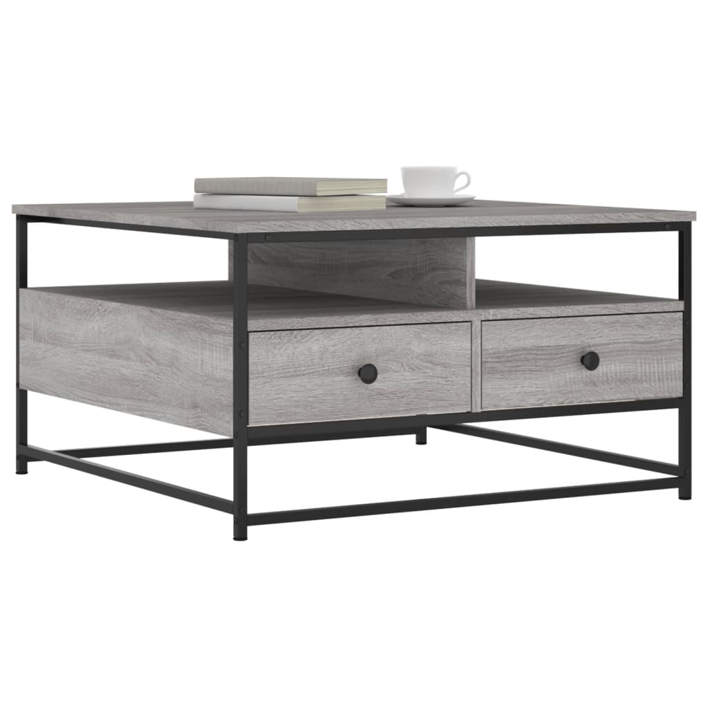 Table basse sonoma gris 80x80x45 cm bois d’ingénierie - Tables basses