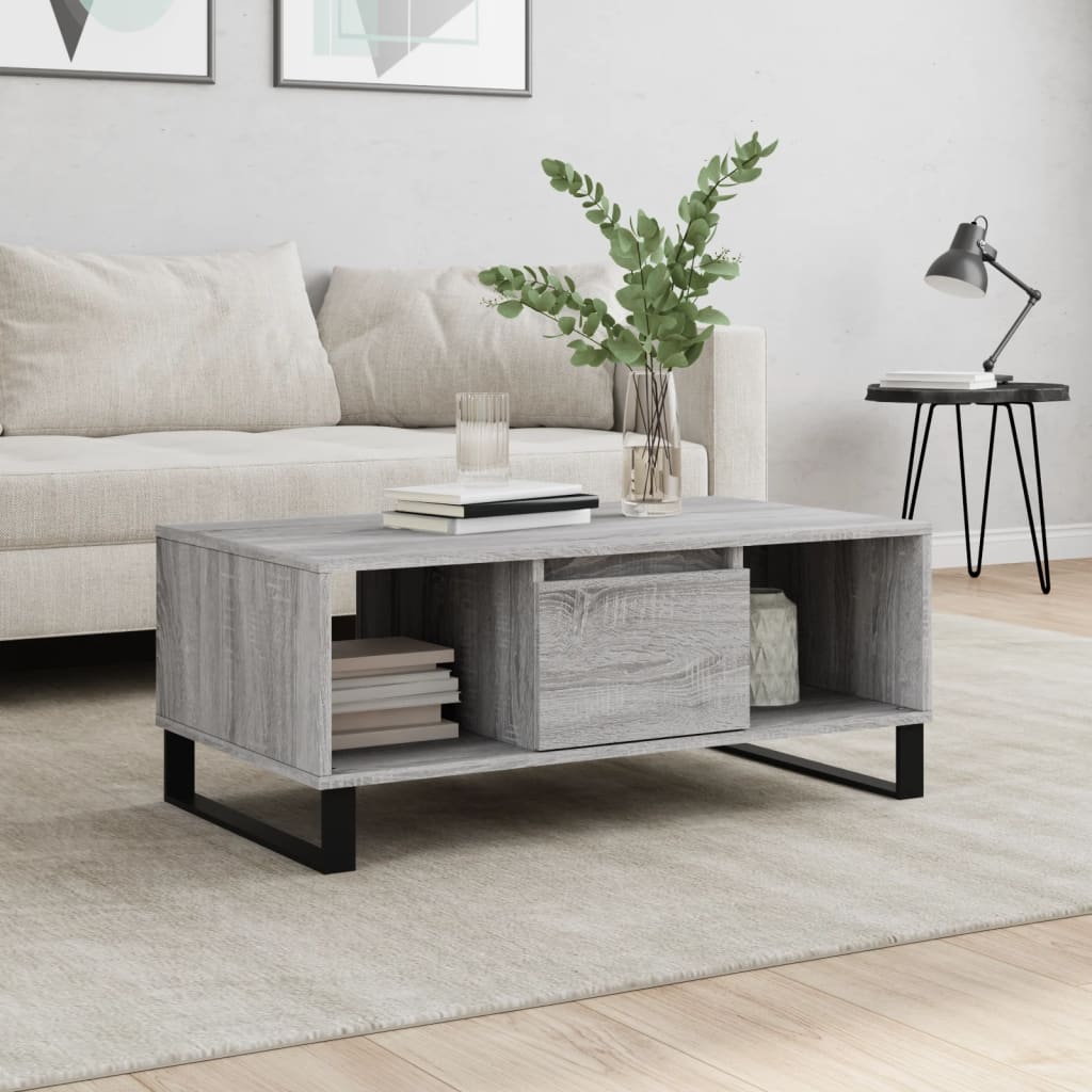 Table basse Sonoma gris 90x50x36,5 cm Bois d’ingénierie - Tables basses