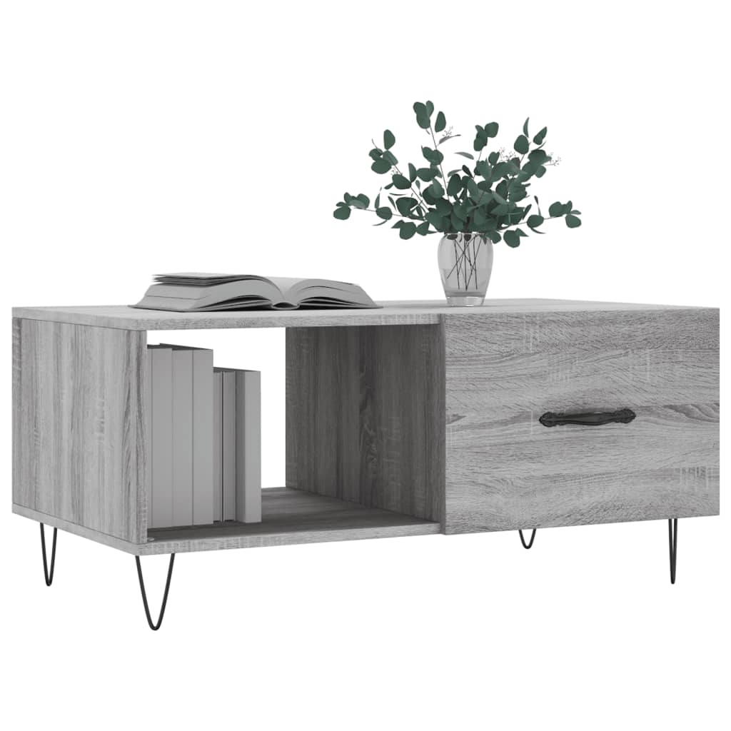 Table basse sonoma gris 90x50x40 cm bois d’ingénierie - Tables basses