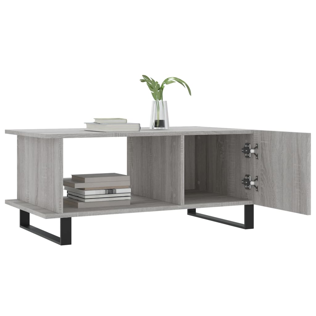 Table basse sonoma gris 90x50x40 cm bois d’ingénierie - Tables basses