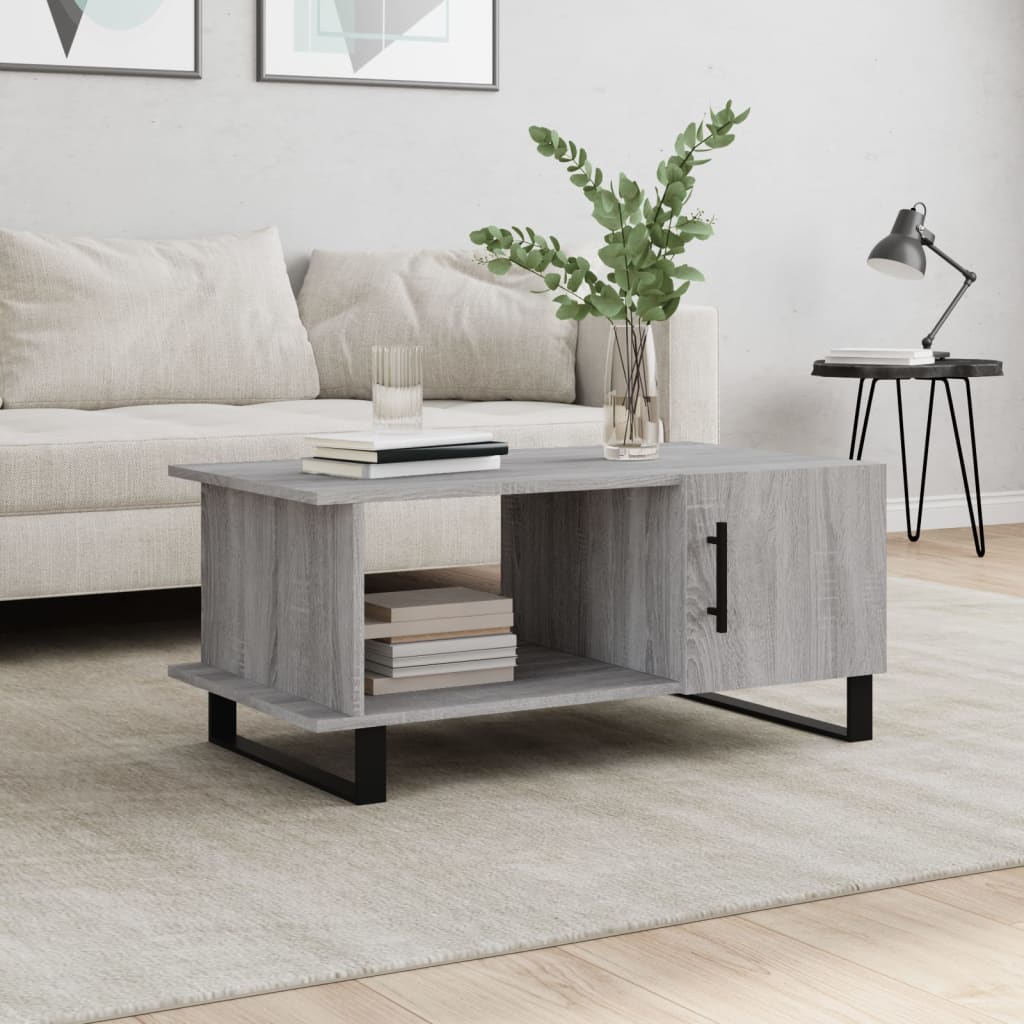 Table basse sonoma gris 90x50x40 cm bois d’ingénierie - Tables basses