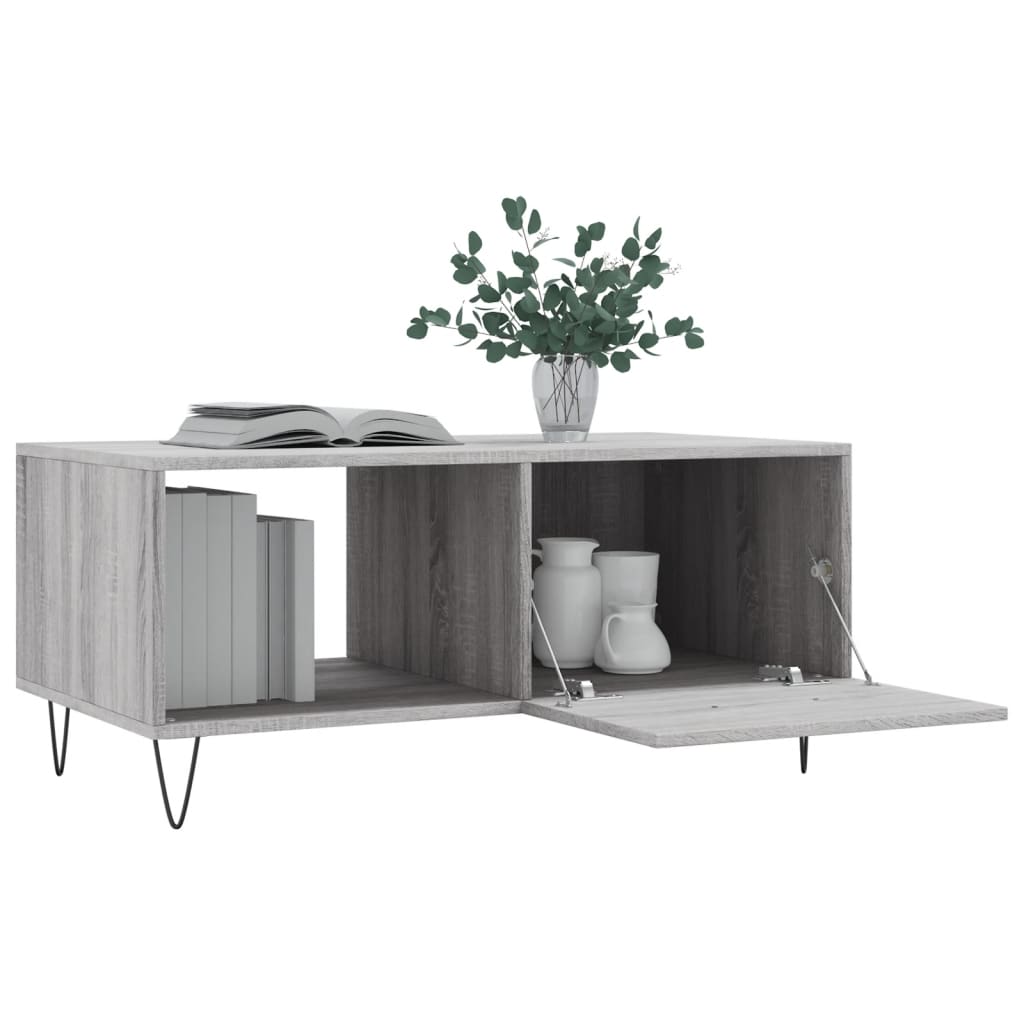 Table basse sonoma gris 90x50x40 cm bois d’ingénierie - Tables basses