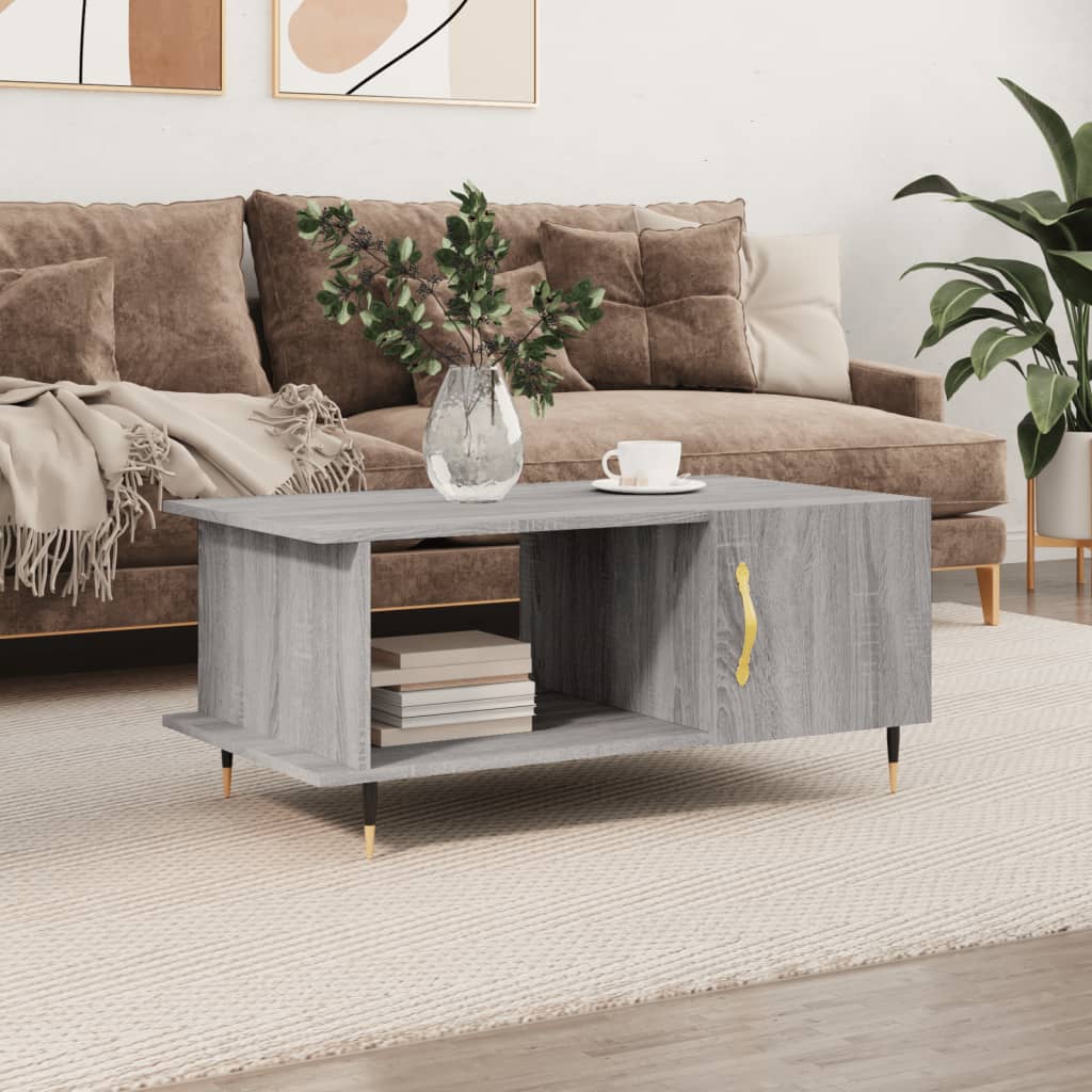 Table basse sonoma gris 90x50x40 cm bois d’ingénierie - Tables basses