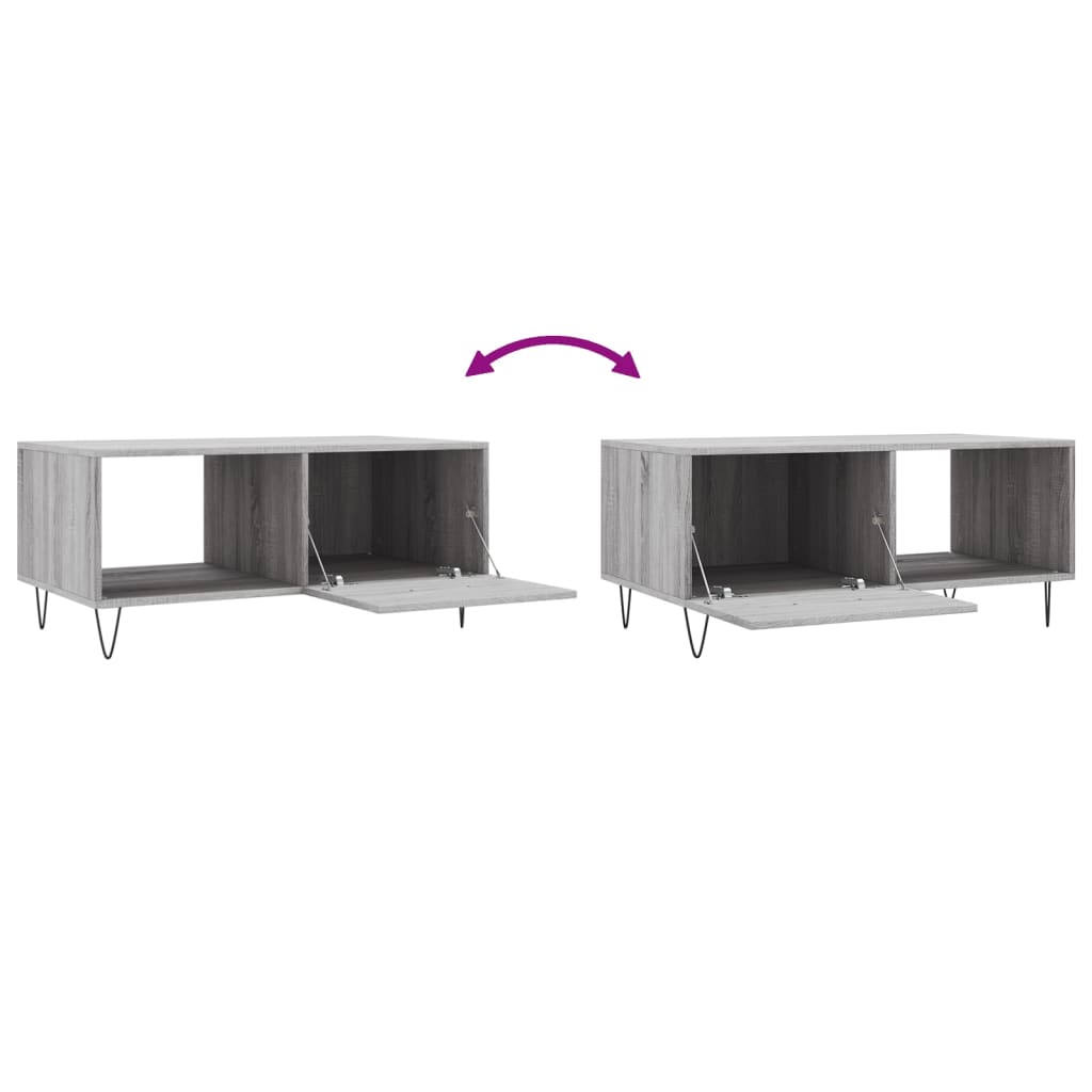 Table basse sonoma gris 90x50x40 cm bois d’ingénierie - Tables basses