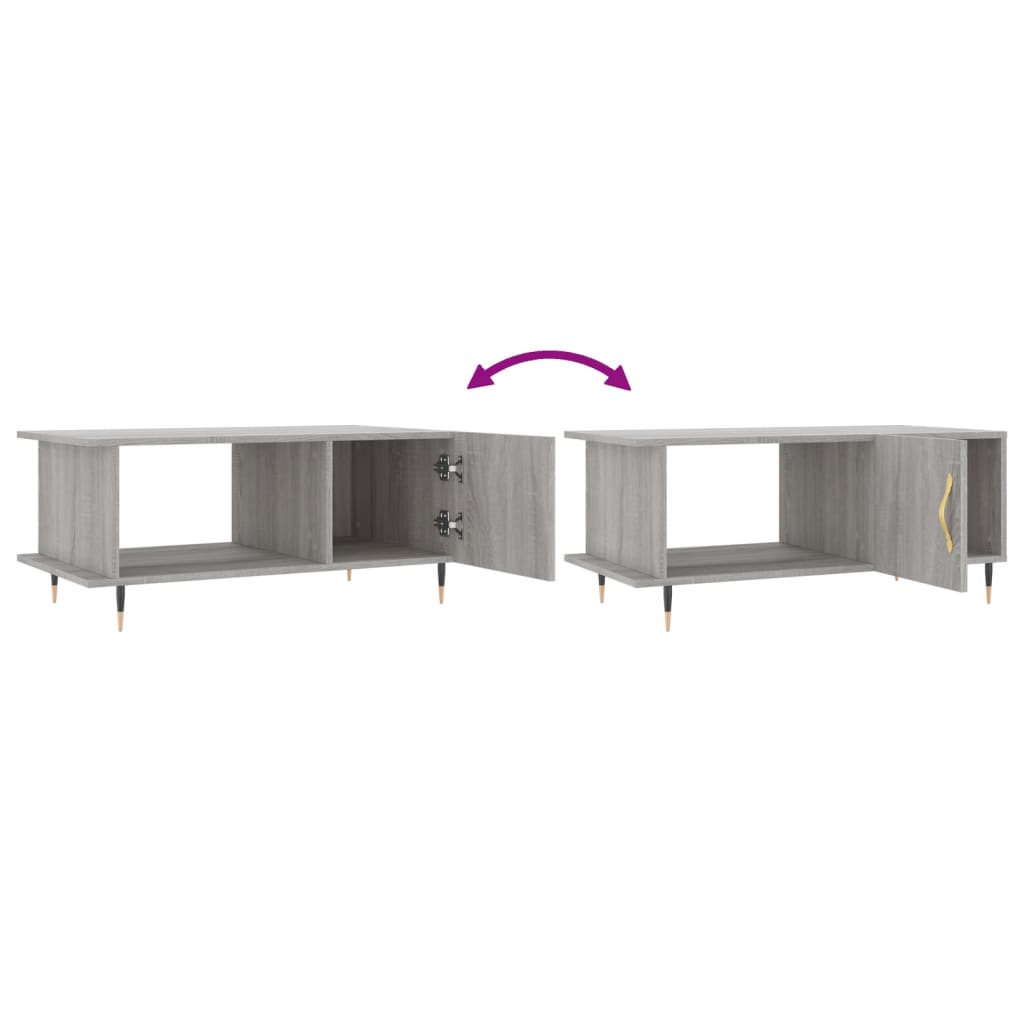 Table basse sonoma gris 90x50x40 cm bois d’ingénierie - Tables basses