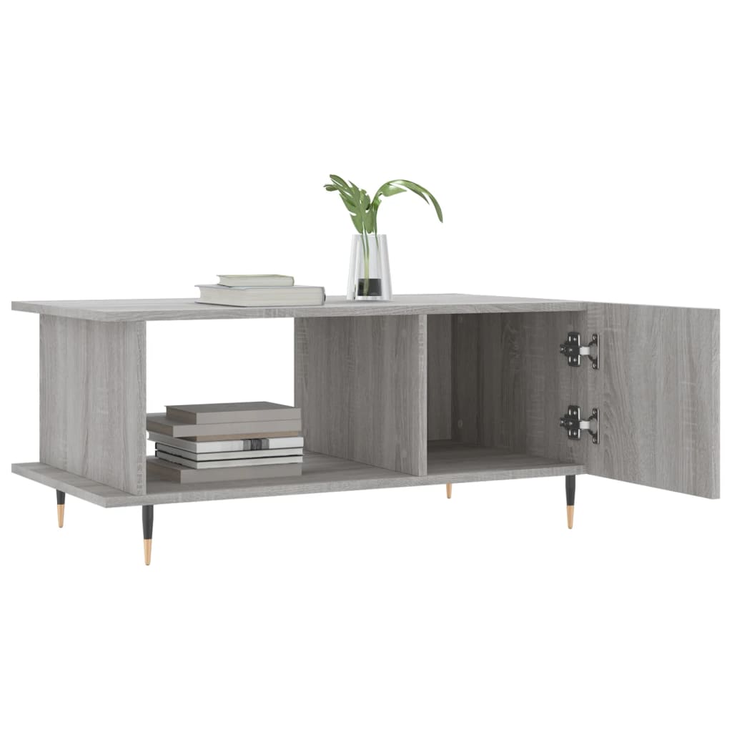 Table basse sonoma gris 90x50x40 cm bois d’ingénierie - Tables basses