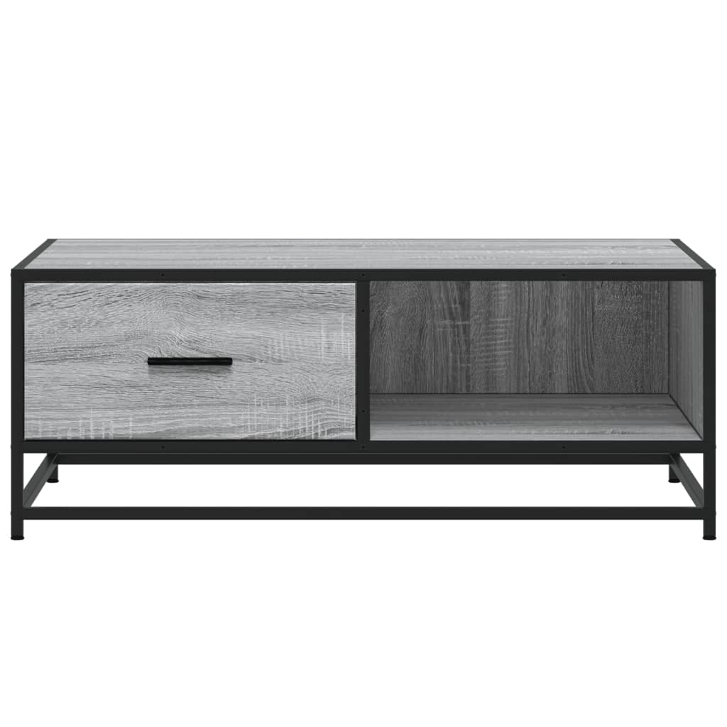 Table basse sonoma gris 90x57x35 cm bois d’ingénierie et métal - Tables basses