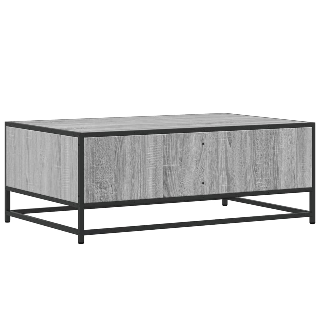 Table basse sonoma gris 90x57x35 cm bois d’ingénierie et métal - Tables basses