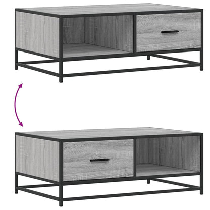 Table basse sonoma gris 90x57x35 cm bois d’ingénierie et métal - Tables basses