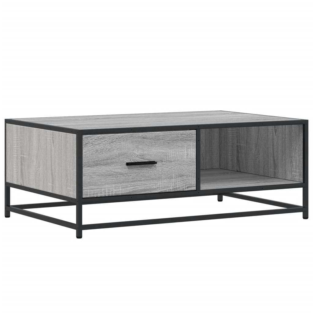 Table basse sonoma gris 90x57x35 cm bois d’ingénierie et métal - Tables basses