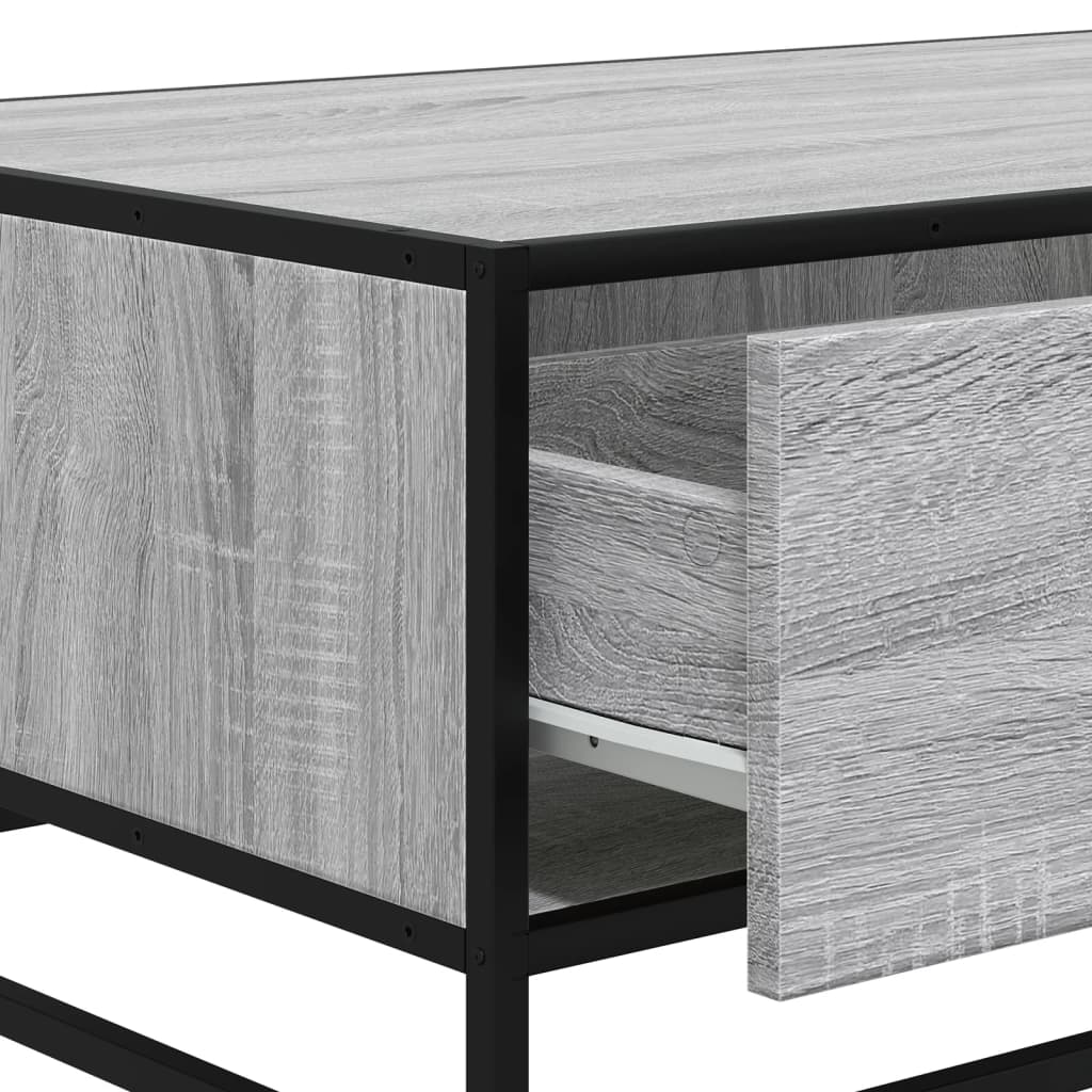 Table basse sonoma gris 90x57x35 cm bois d’ingénierie et métal - Tables basses