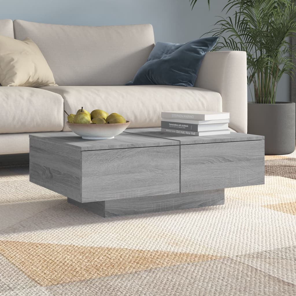 Table basse Sonoma gris 90x60x31 cm Bois d’ingénierie - Tables basses