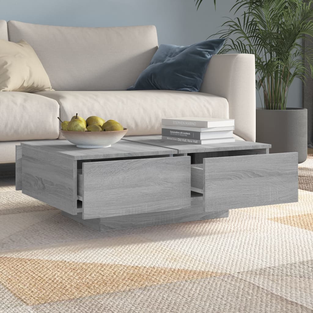 Table basse Sonoma gris 90x60x31 cm Bois d’ingénierie - Tables basses