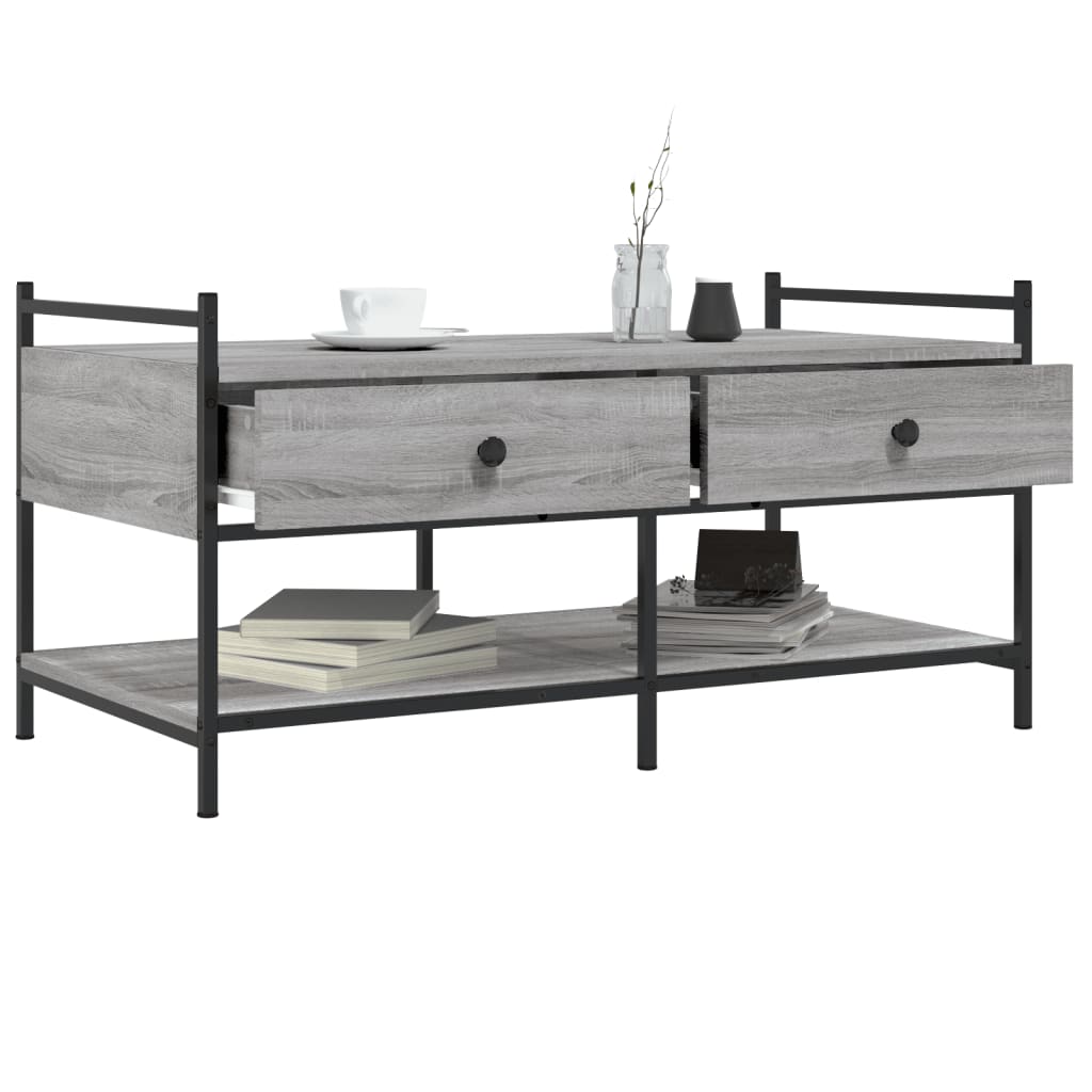 Table basse sonoma gris 99x50x50 cm bois d’ingénierie - Tables basses