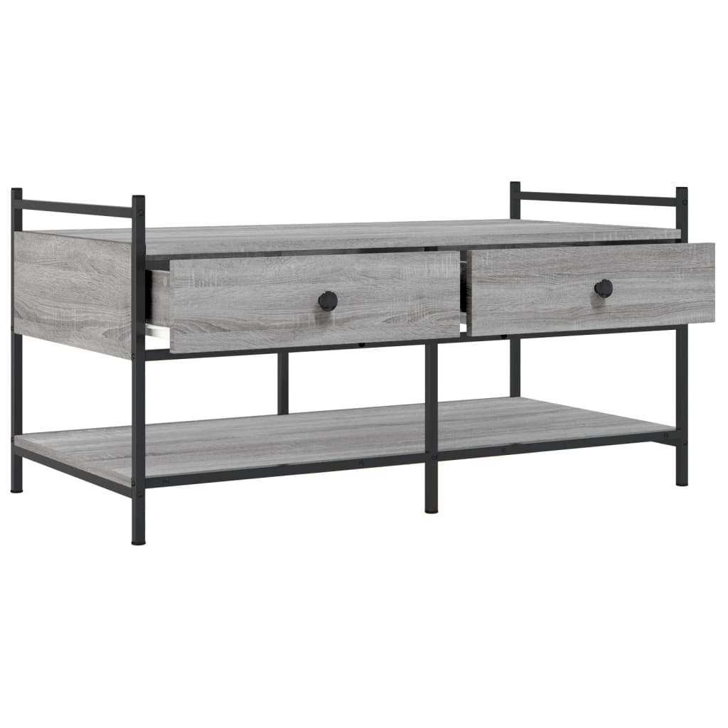 Table basse sonoma gris 99x50x50 cm bois d’ingénierie - Tables basses