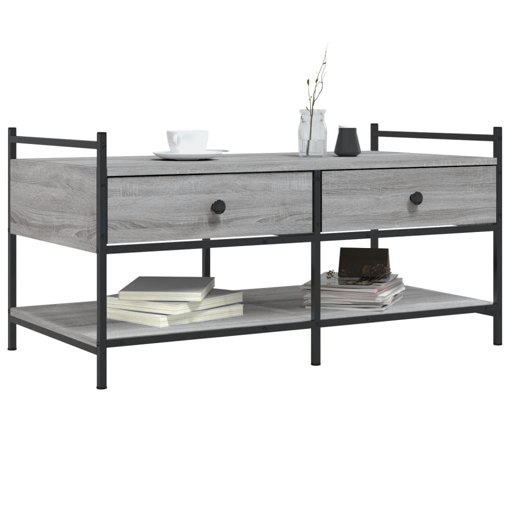 Table basse sonoma gris 99x50x50 cm bois d’ingénierie - Tables basses
