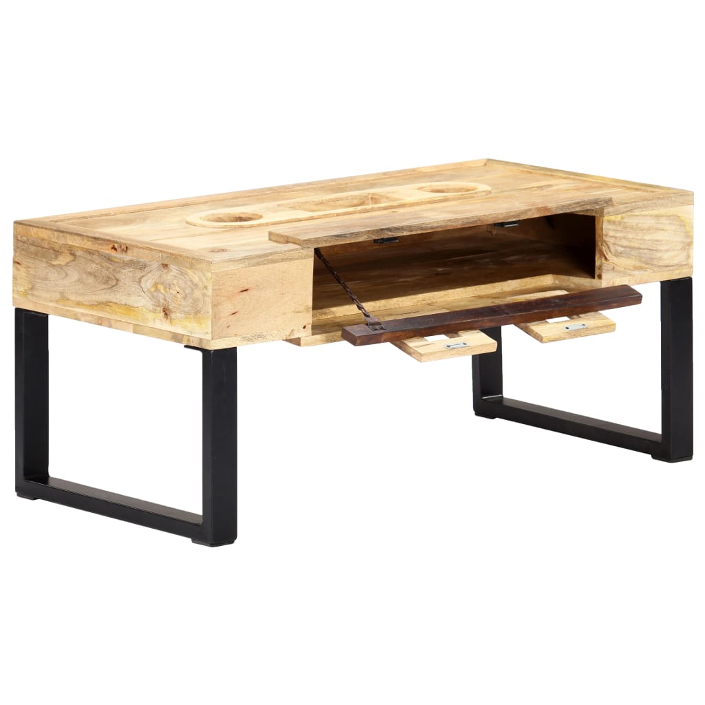 Table basse Style cassette 100x52x45 cm Bois de manguier massif - Tables basses