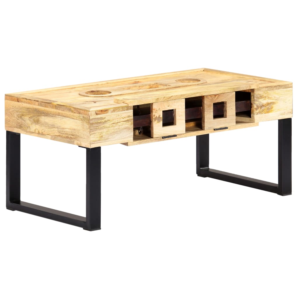 Table basse Style cassette 100x52x45 cm Bois de manguier massif - Tables basses