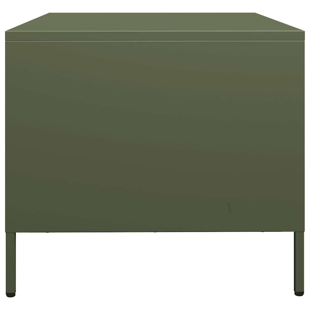 Table basse vert olive 101,5x50x43,5 cm acier laminé à froid - Tables basses