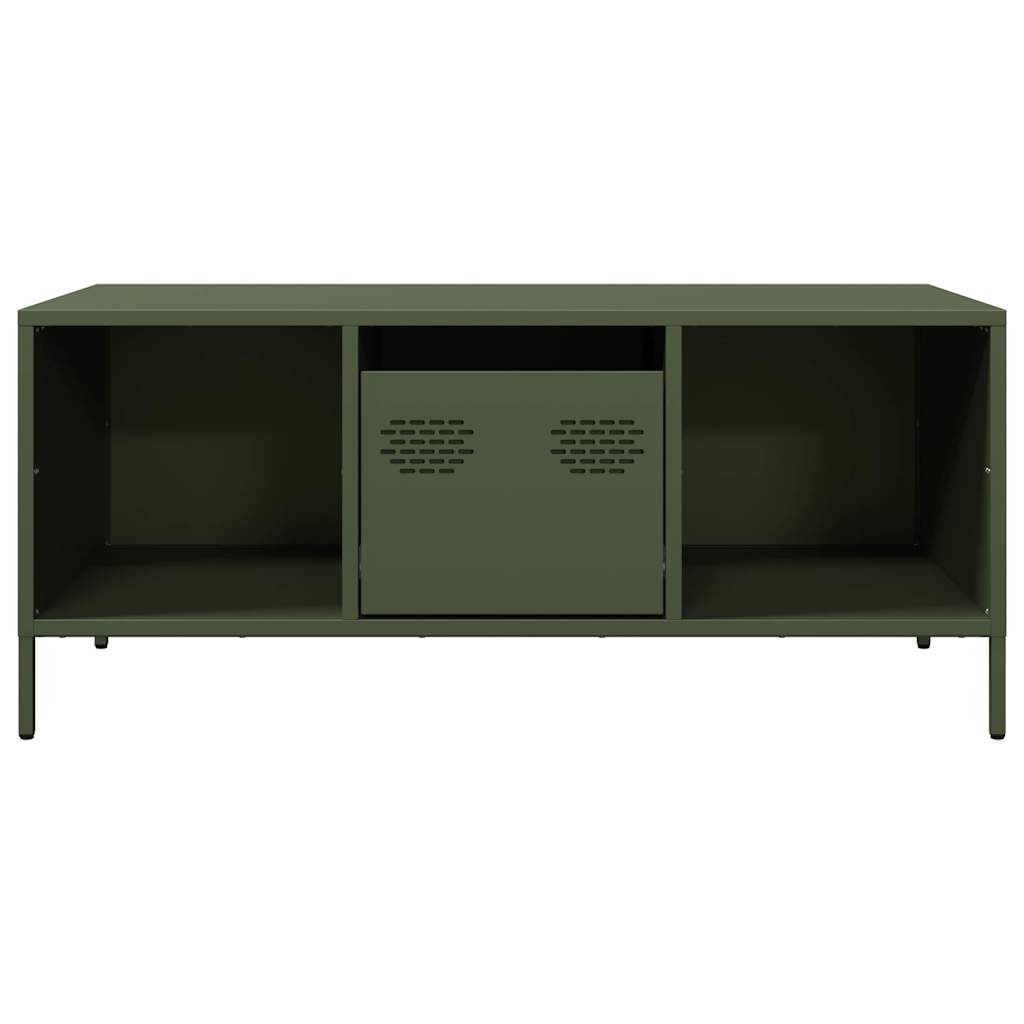 Table basse vert olive 101,5x50x43,5 cm acier laminé à froid - Tables basses