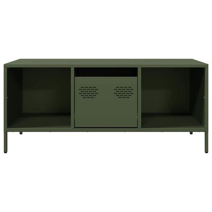 Table basse vert olive 101,5x50x43,5 cm acier laminé à froid - Tables basses