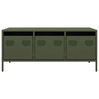 Table basse vert olive 101,5x50x43,5 cm acier laminé à froid - Tables basses