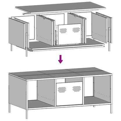 Table basse vert olive 101,5x50x43,5 cm acier laminé à froid - Tables basses